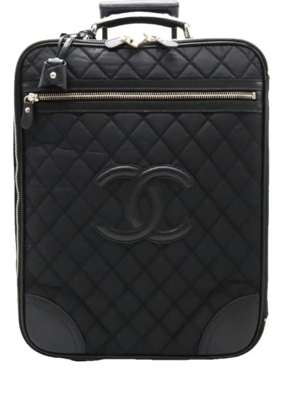 CHANEL Black Quilted CC Logo Carry-On travel case sport line